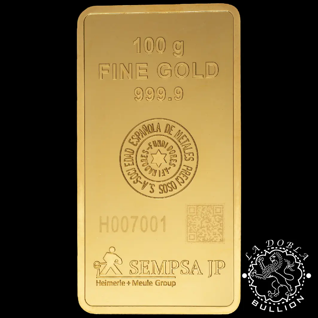 Lingote de Oro 100 g - SEMPSA_reverso