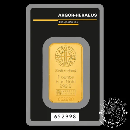 Lingote de Oro 1 oz – ARGOR-HERAEUS