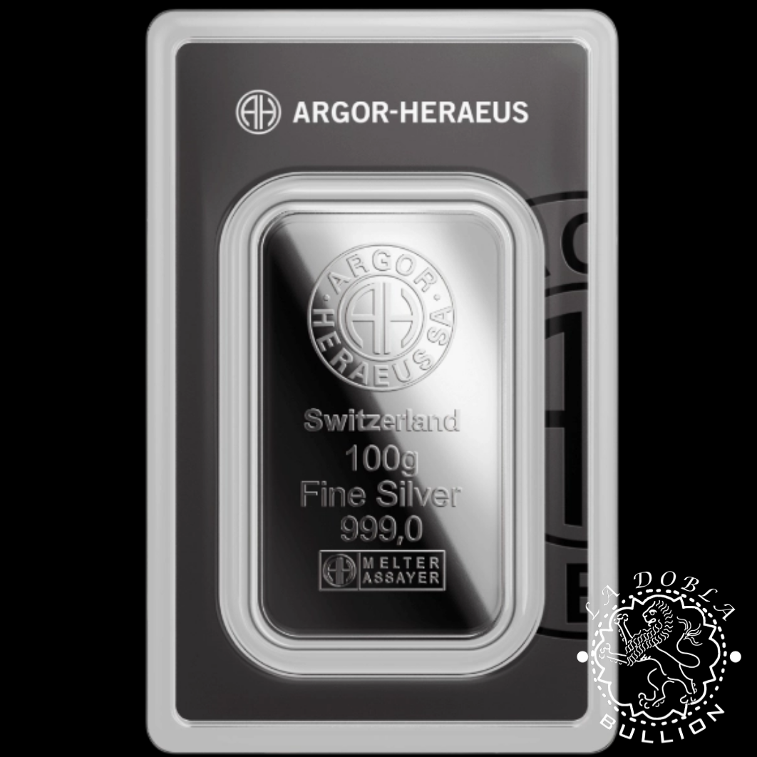 Lingote de Plata 100 g - ARGOR-HERAEUS - Diseño Nuevo - Delante
