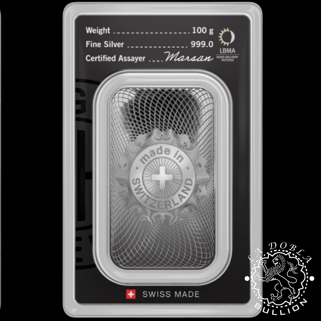 Lingote de Plata 100 g - ARGOR-HERAEUS - Diseño Nuevo - Detrás
