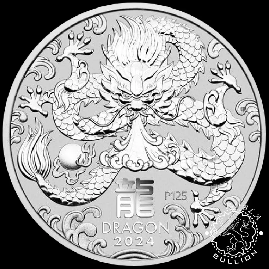 2024 - 1 onza de Plata - Lunar Series III - Year of the Dragon - AUSTRALIA_reverso