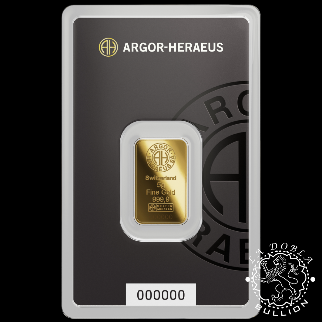 Lingote de Oro 5 g - ARGOR-HERAEUS - Diseño Nuevo - Delante
