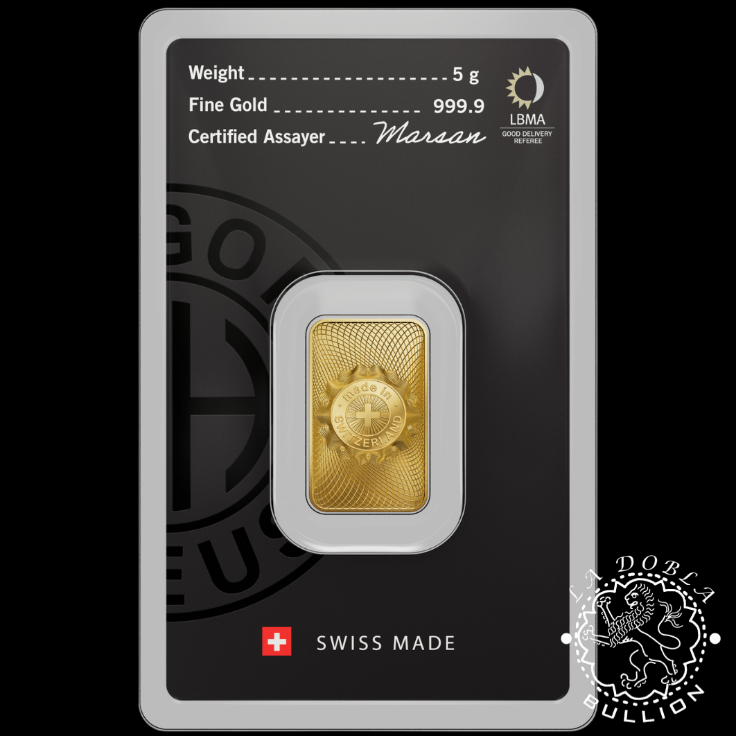 Lingote de Oro 5 g - ARGOR-HERAEUS - Diseño Nuevo - Detrás