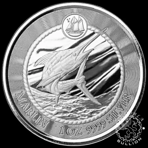 Moneda de Plata Cayman Sea Life Marlin 1 oz Proof Like - Islas Caimán - 2023_reverso