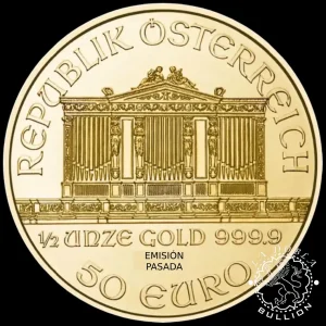Moneda de oro Filarmónica 1-2 oz BU - Austria_EMISION PASADA_anverso