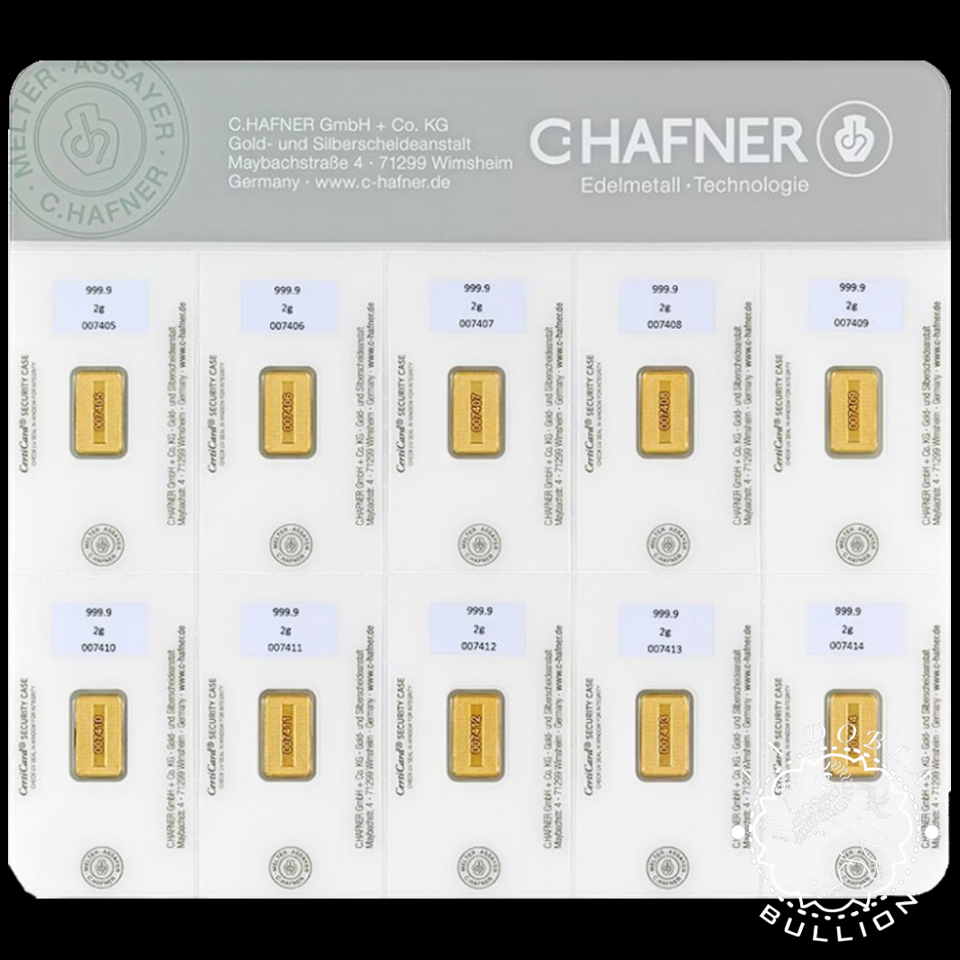 SmartPack 10 x Lingotes de Oro 2 g - C.Hafner - Imagen 2