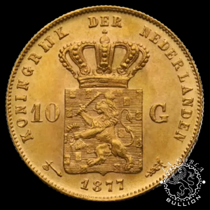 Moneda de Oro 10 Florines Holandeses Guillermo III - 1875 a 1933 - Reverso