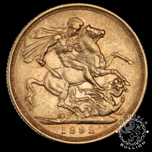 Moneda de Oro Soberano Reina Victoria - 1887 a 1893 - Reverso