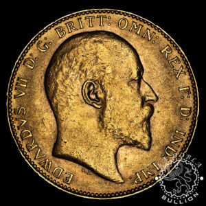 Moneda de Oro Soberano Eduardo VII - Reino Unido - 1902 a 1910 - Anverso