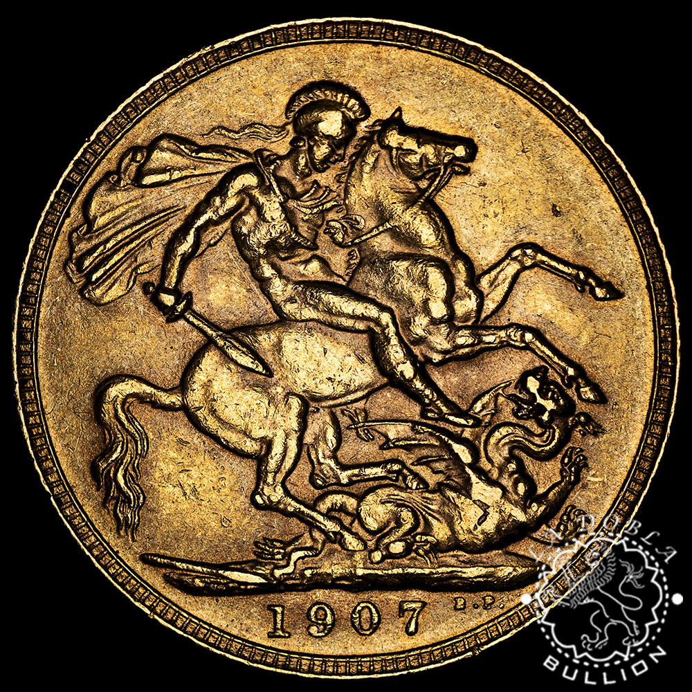 Moneda de Oro Soberano Eduardo VII - Reino Unido - 1902 a 1910 - Reverso