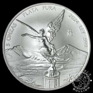 Moneda de Plata Libertad 5 oz BU - México - 2024 - Reverso