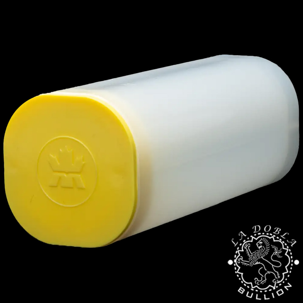 Tubo Vacío Oficial con Tapa Amarilla de la Royal Canadian Mint para Moneda de Plata Maple de 1 Oz