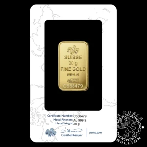 Lingote de Oro 20 g Rosa - PAMP Rose - Paquete Reverso