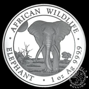 Moneda de Plata Elefante 1 oz BU – Somalia – 2025 - Anverso