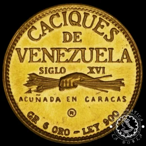 Moneda de Oro Caciques de Venezuela - 6.0 gramos - 1961