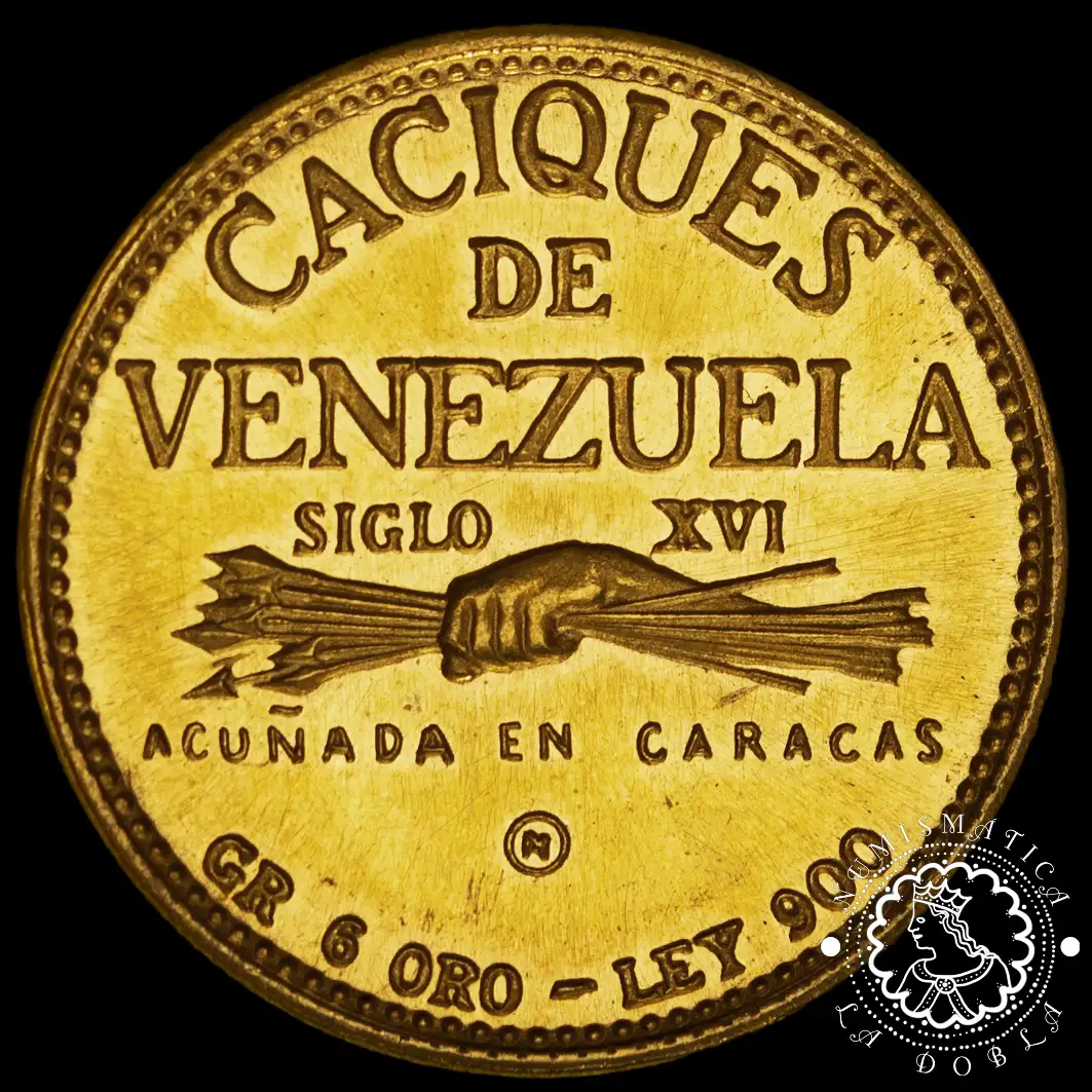 Moneda de Oro Caciques de Venezuela - 6.0 gramos - 1961