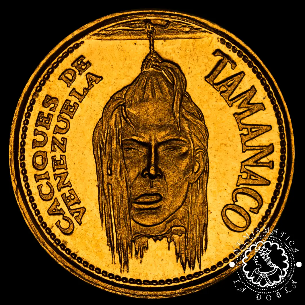 Moneda de Oro Caciques de Venezuela - 6.0 gramos - 1961 - Imagen 3