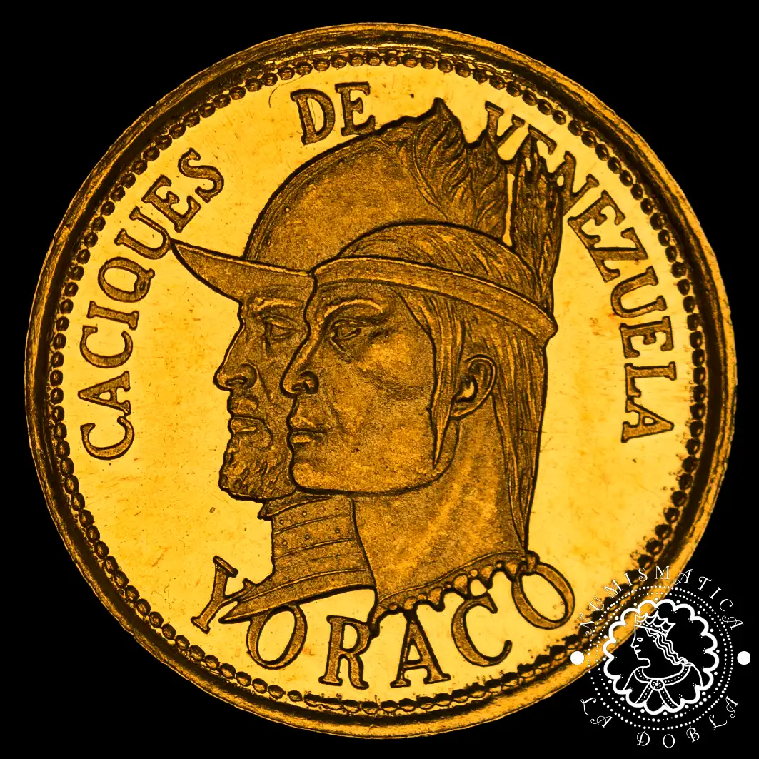 Moneda de Oro Caciques de Venezuela - 6.0 gramos - 1961 - Imagen 2