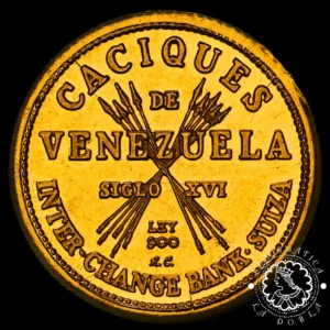 Moneda de Oro Caciques de Venezuela - 1.5 gramos - 1961
