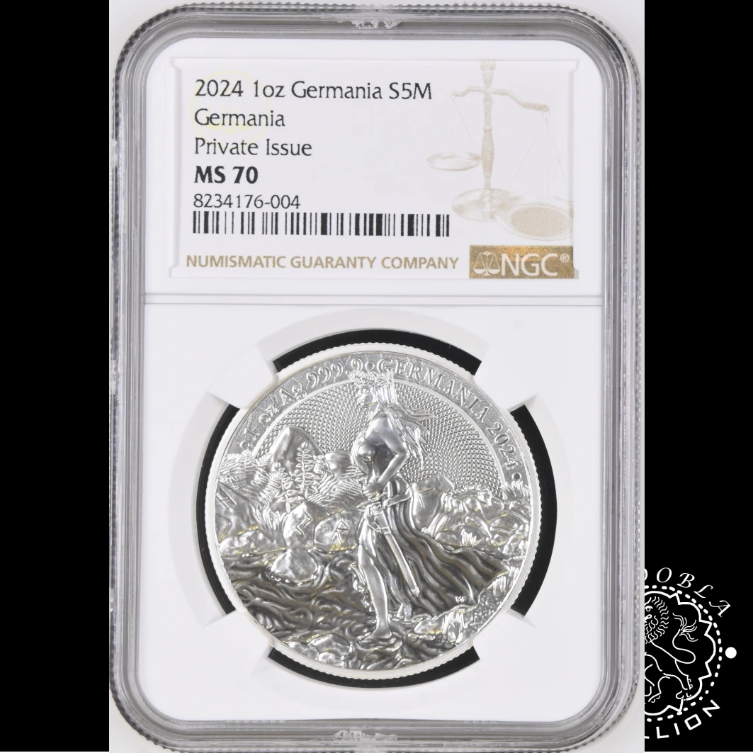 Moneda de Plata Germania 1 oz BU - Germania - 2024 - Encapsulada por NGC - Reverso