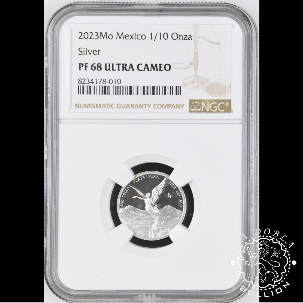 Moneda de Plata Libertad Décimo oz Proof - México - 2023 - Encapsulada por NGC - PF68