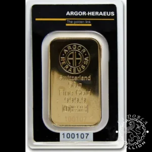 Lingote de Oro 50 g Kinebar - ARGOR-HERAEUS - Anverso
