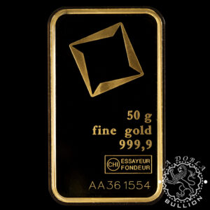 Lingote de Oro 50 g – VALCAMBI - Anverso