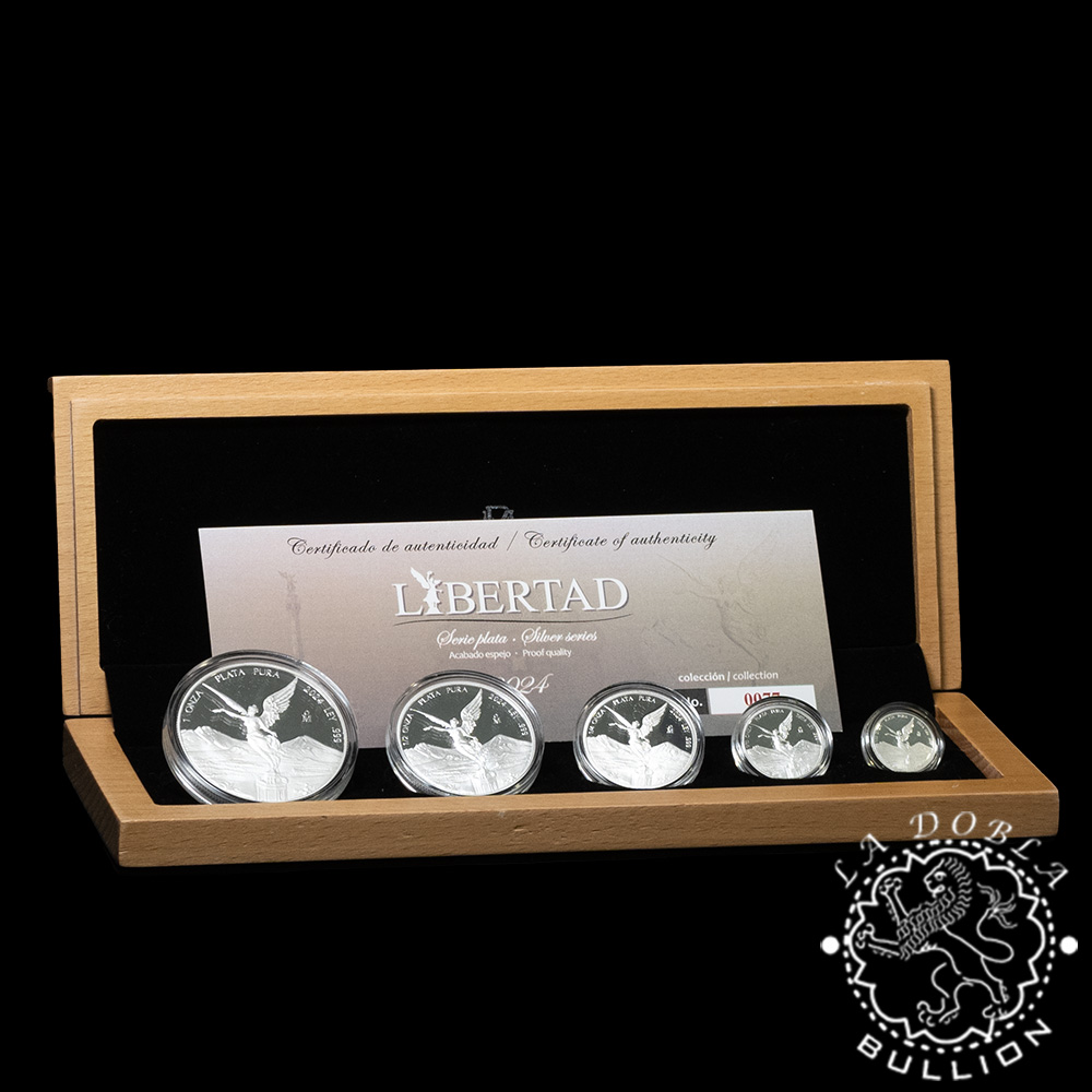 Monedas de Plata Libertad Estuche 5 Monedas 1,9 oz Proof - México - 2024 - Interior