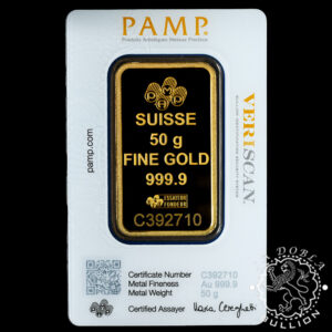 Lingote de Oro Lady Fortuna 50 g - PAMP - Reverso