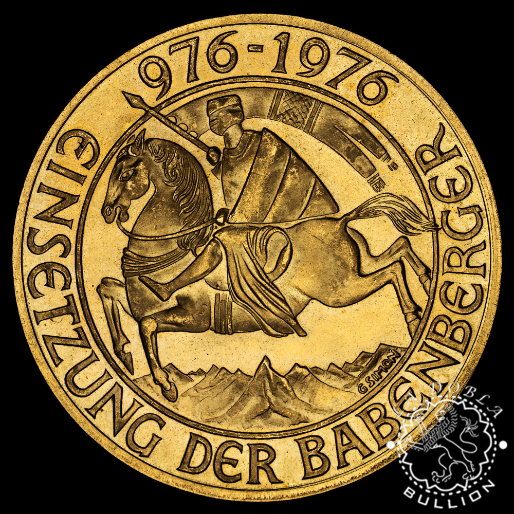 Moneda de Oro 1000 Schillings Dinastía Babenberger – Austria – 1976 - REverso