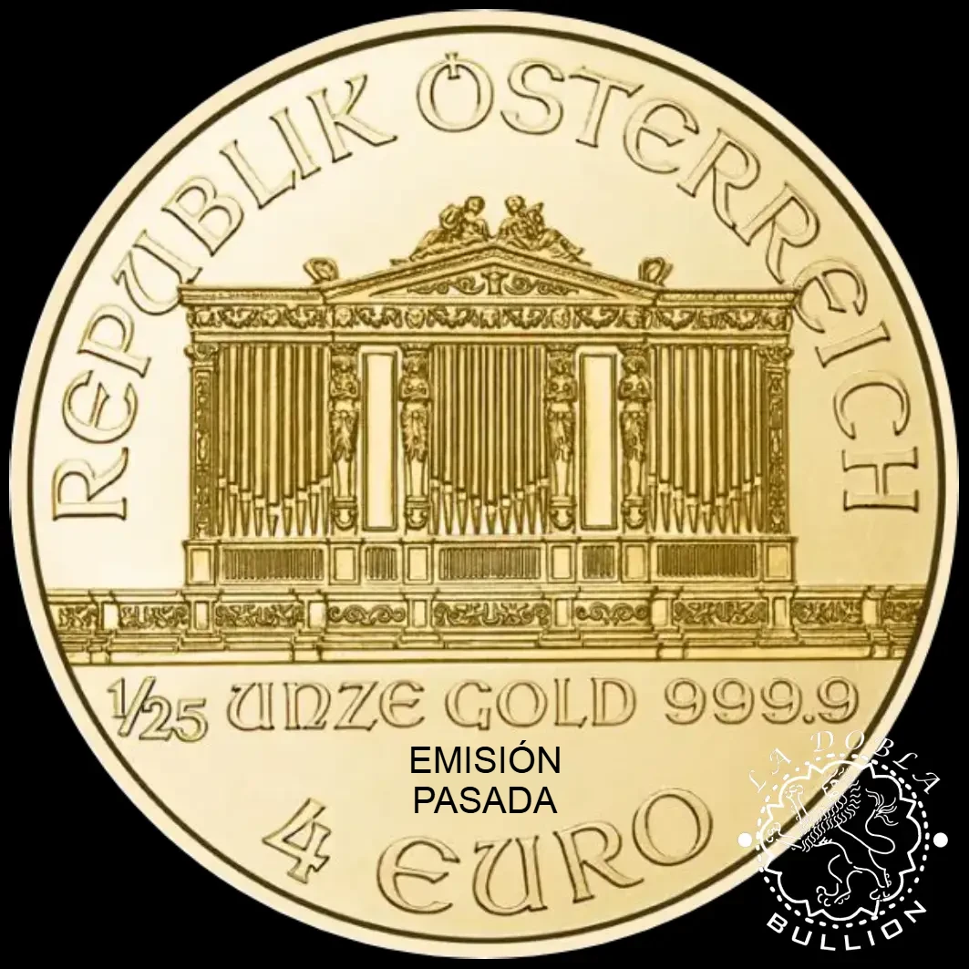Moneda de Oro Filarmónica 1 25 oz BU - Austria - EMISIÓN PASADA - Anverso