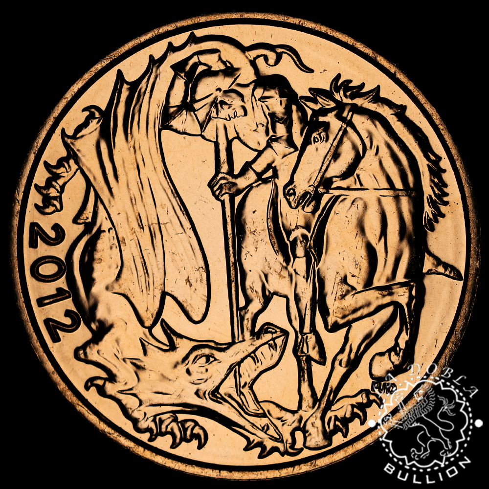 Moneda de Oro Soberano Jubileo Reina Isabel II - 2012 - Anverso