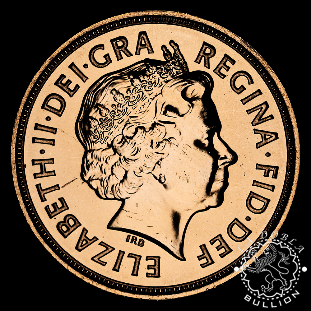Moneda de Oro Soberano Jubileo Reina Isabel II - 2012 - Reverso