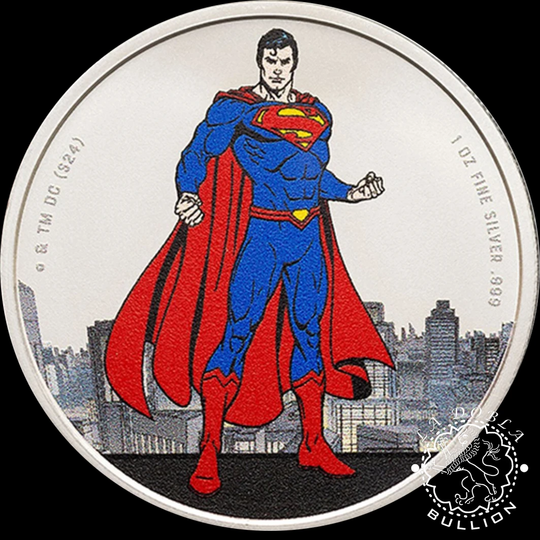 Moneda de Plata DC Comics Superman 1 oz BU Color - Samoa - 2024 - Reverso
