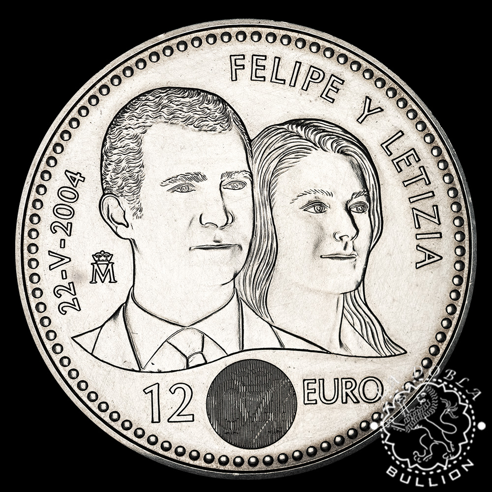 2004 - 12 Euros de Plata - Felipe y Letizia - ESPAÑA - Reverso