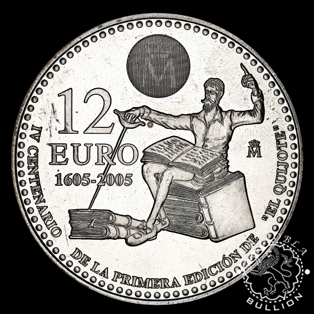2005 - 12 Euros de Plata - El Quijote - ESPAÑA - Reverso
