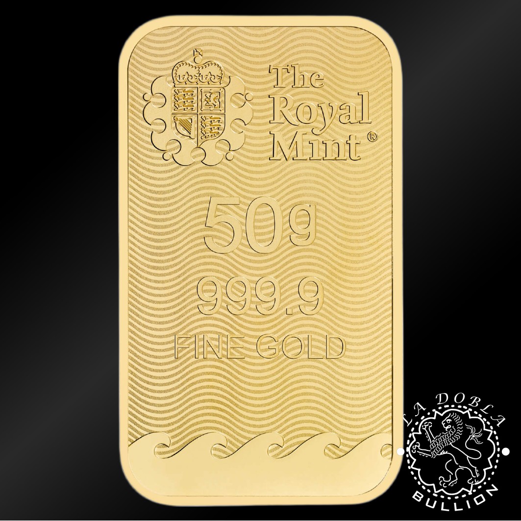 Lingote de Oro Britannia 50g - Royal Mint - Lingote Anverso - Nuevo