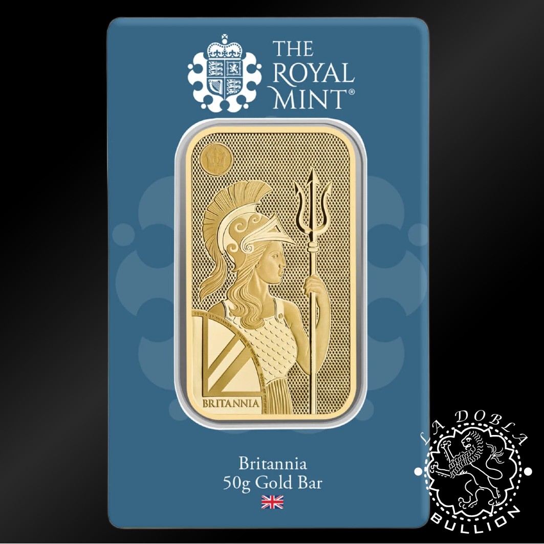 Lingote de Oro Britannia 50g - Royal Mint - Reverso - Nuevo