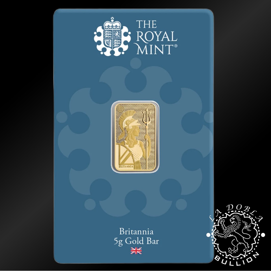 Lingote de Oro Britannia 5g - Royal Mint - Reverso - Nuevo