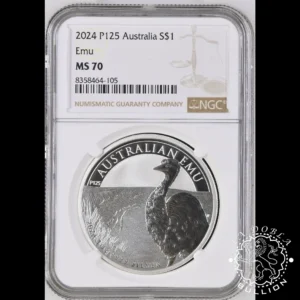 Moneda de Plata Australian Emu 1 oz BU - Australia - 2024 - NGC MS70