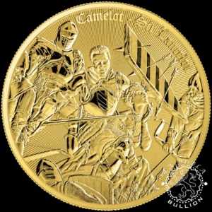 Moneda de Plata Camelot Sir Lancelot 1 oz BU Full Gilding - Niue - 2024 - Reverso