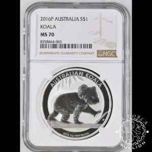 Moneda de Plata Koala 1 oz BU - Australia - 2016 - NGC MS70