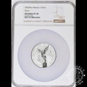 Moneda de Plata Libertad 2 oz Reverse Proof - México - 2024 - NGC PF70 - Cápsula