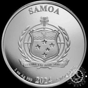 Moneda de Plata DC Comics Batman 1 oz BU Color - Samoa - 2024 - Anverso