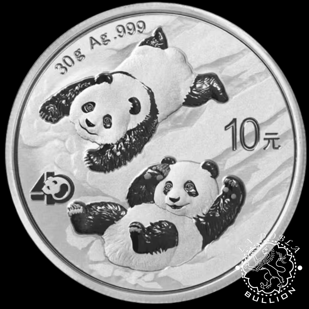 Moneda de Plata Panda 30 g BU - China - 2022 - Reverso