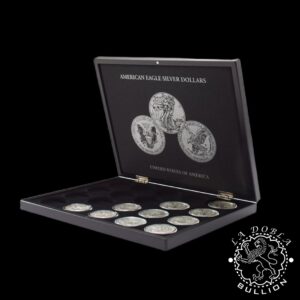 Leuchtturm - Estuche VOLTERRA UNO para American Silver Eagle de Plata - Abierto