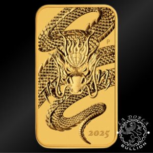 Lingote-Moneda de Oro Dragón Rectangular 1oz BU - Australia - 2025 - Reverso