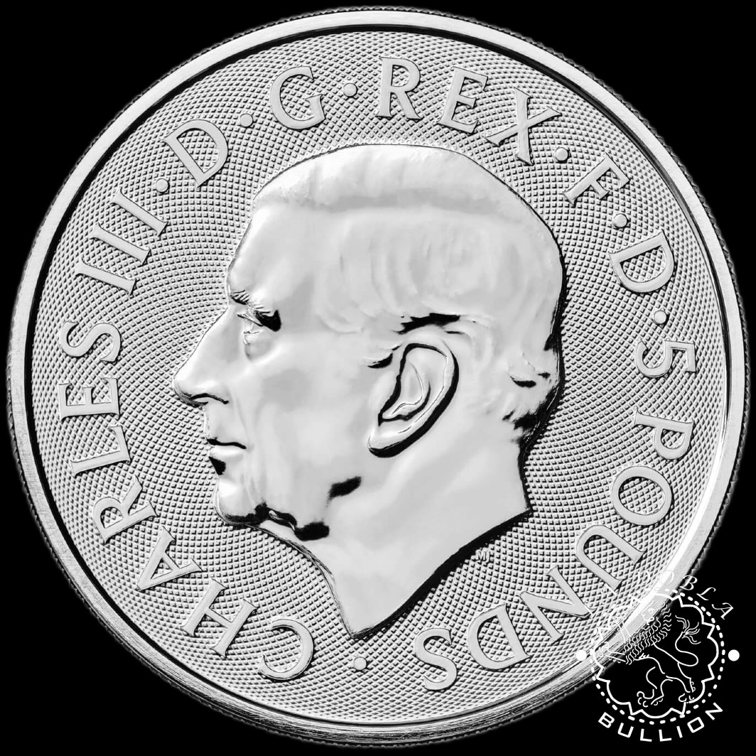 Moneda de Plata Tudor Beasts Queen's Panther 2 oz BU - Reino Unido - 2025 - Anverso