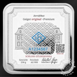 Lingote de Plata 250 g - GEIGER - Anverso