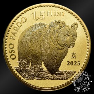 Moneda De Oro Oso Pardo 1 Oz Proof Inverso - España - 2025 - Reverso